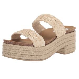 Women’s 9.5 Color Raffia Steve Madden Manifest Esapdrille Platform Sandals Shoes